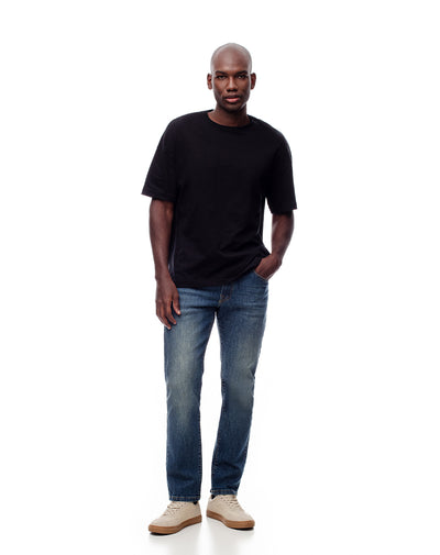 Jean slim fit tiro medio indigo