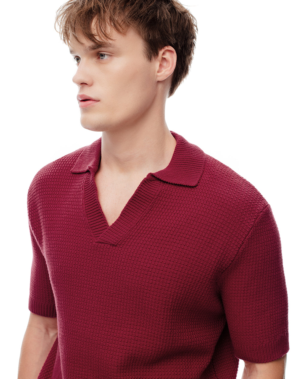 Polo regular tejido de punto algodón roja hombre
