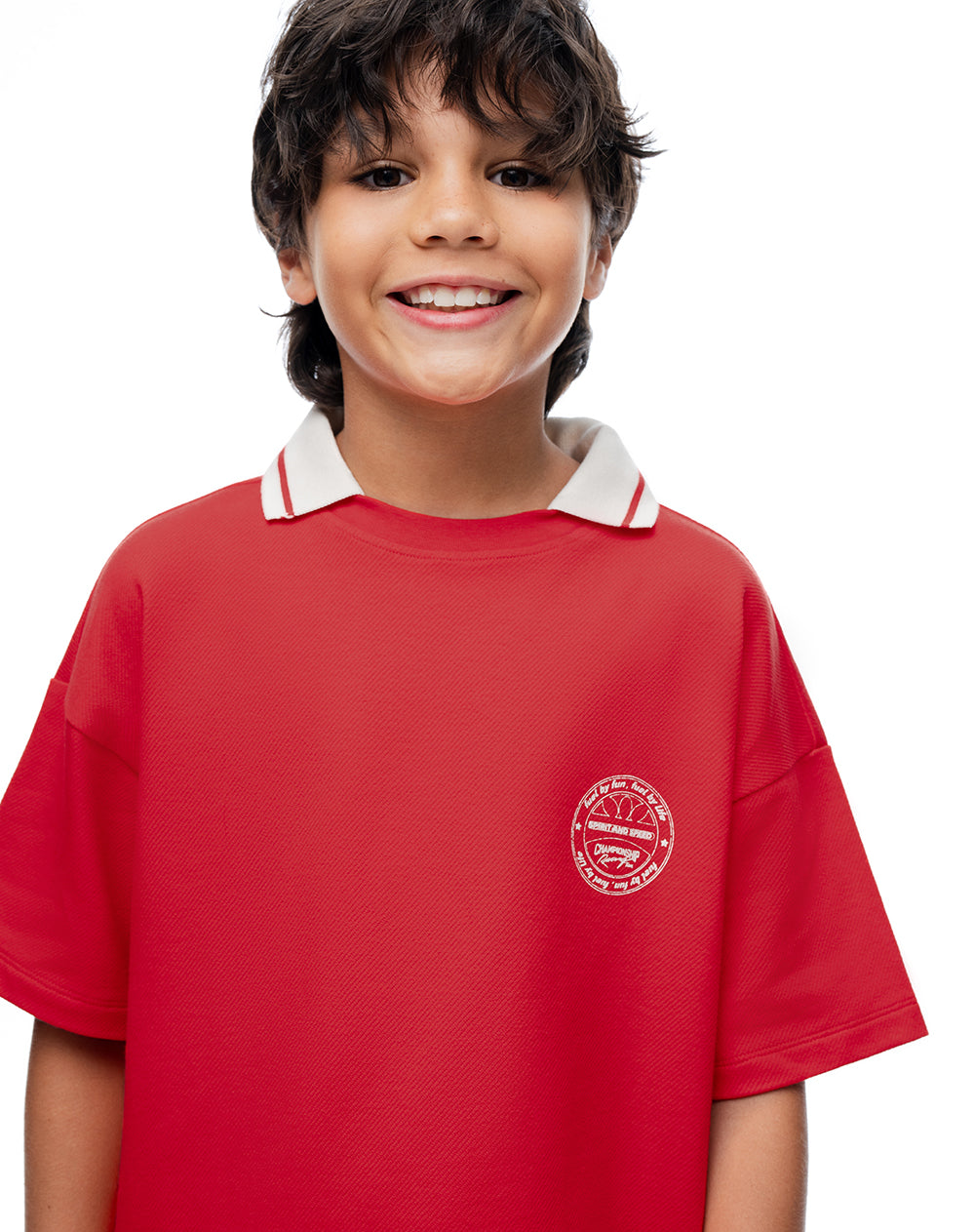 Camiseta regular manga corta roja niño