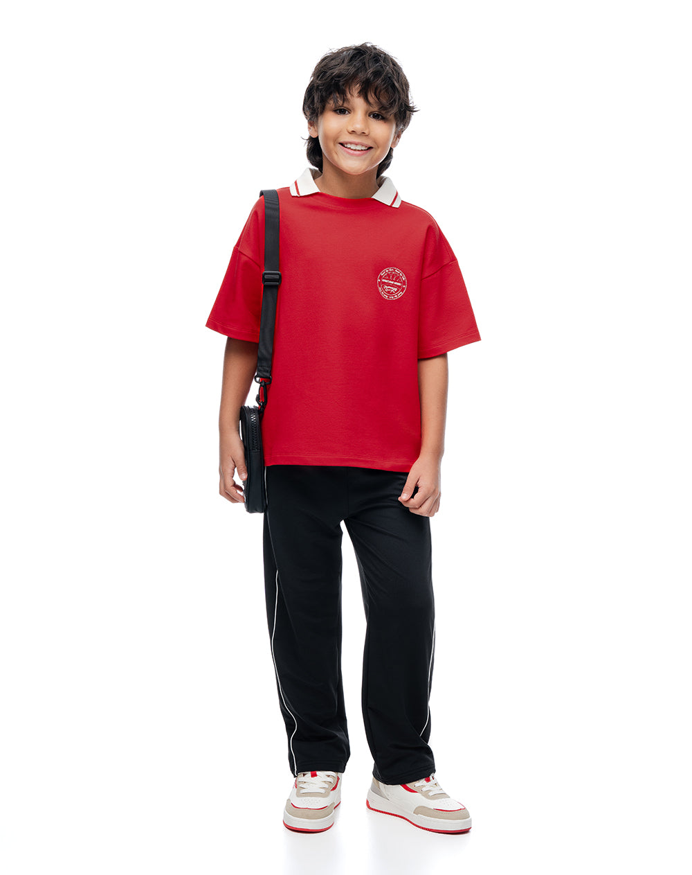 Camiseta regular manga corta roja niño