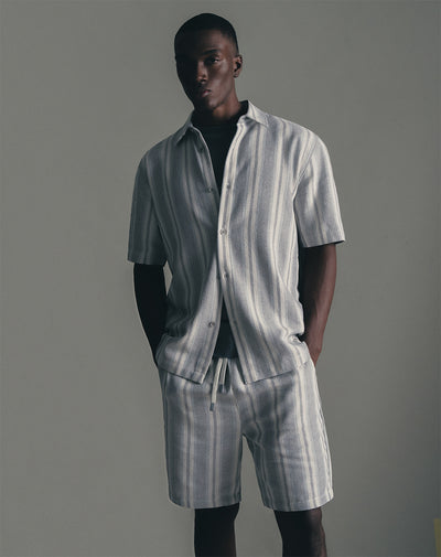 Bermuda regular algodón rayas hombre