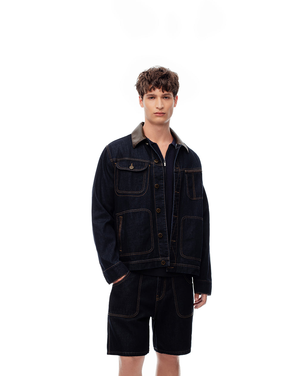 Bermuda regular fit índigo oscuro