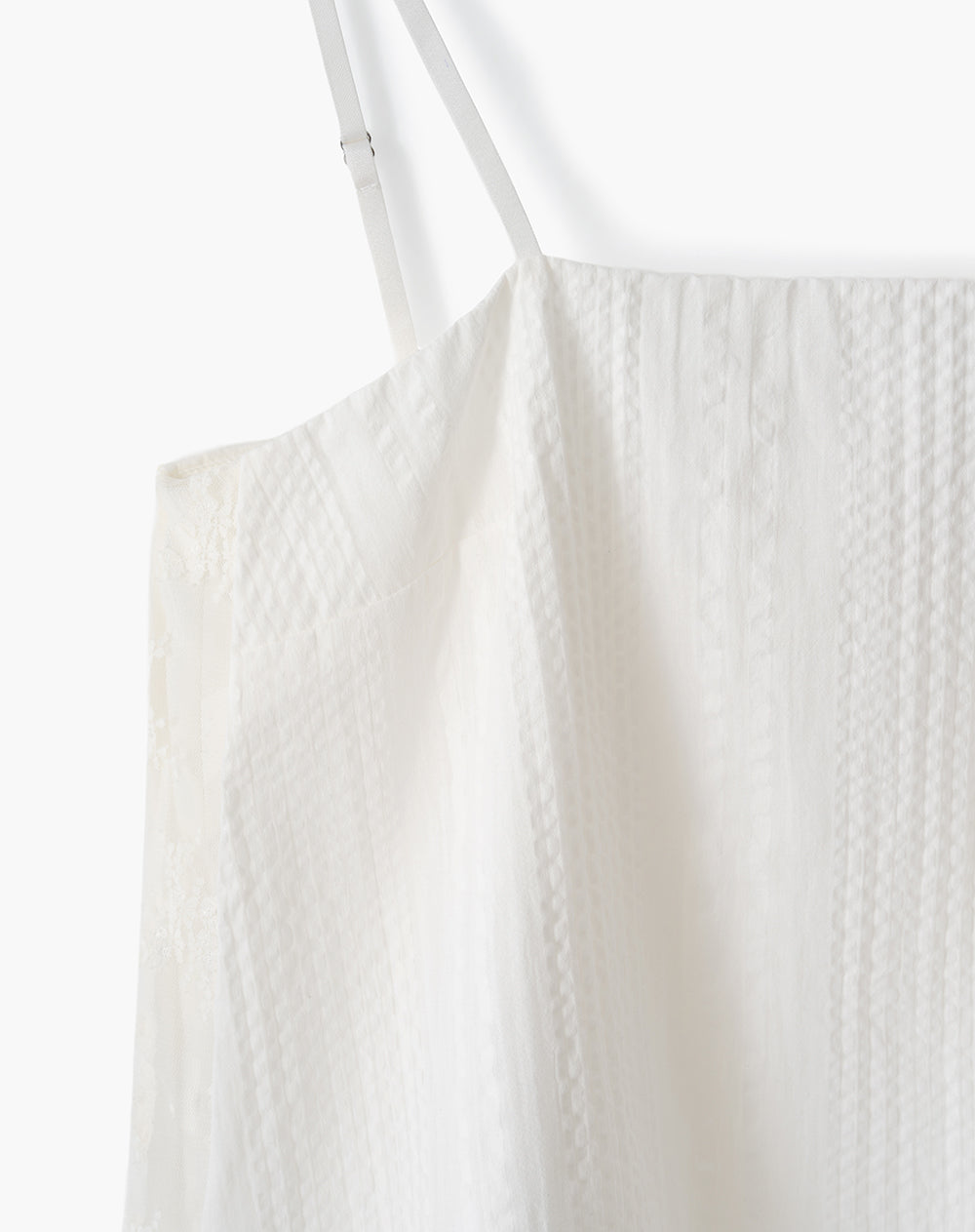 Blusa regular texturizada blanca mujer