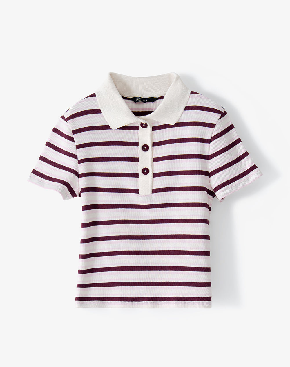 Polo slim vino tinto rayas mujer