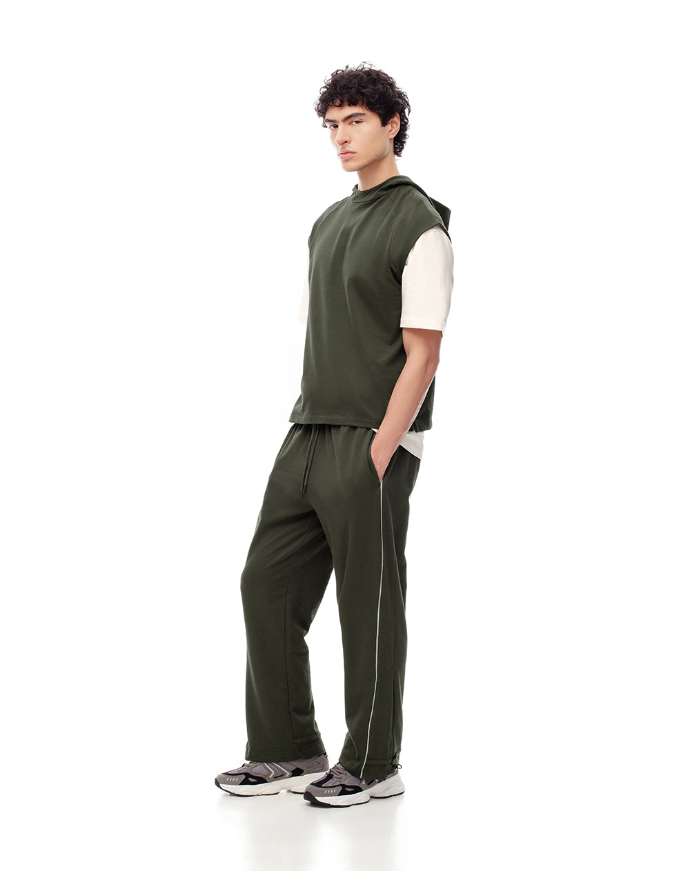 Pantalón deportivo algodón verde hombre