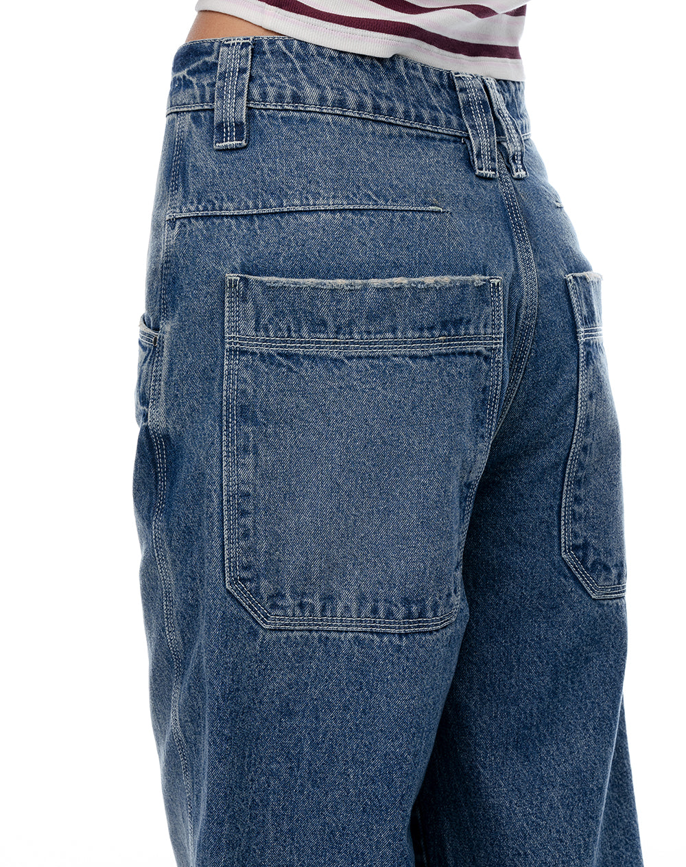 Jean loose tiro medio índigo medio mujer