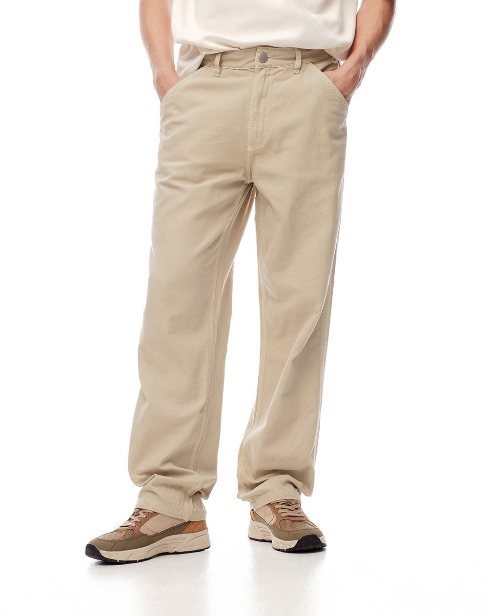 Jean regular fit tiro medio cafe