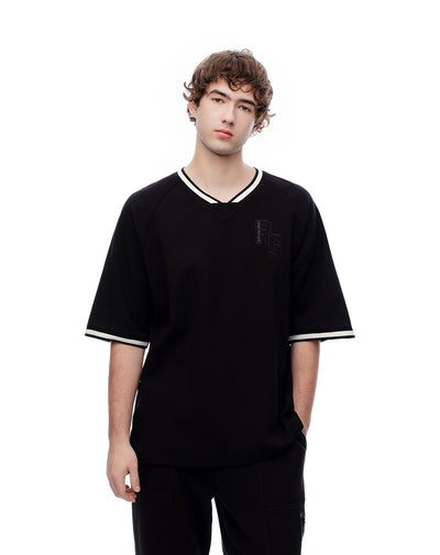 Camiseta regular fit manga corta negra