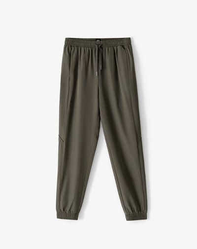 Jogger regular fit tiro medio café