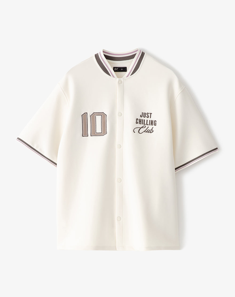 Camisa manga corta beisbolera vainilla hombre