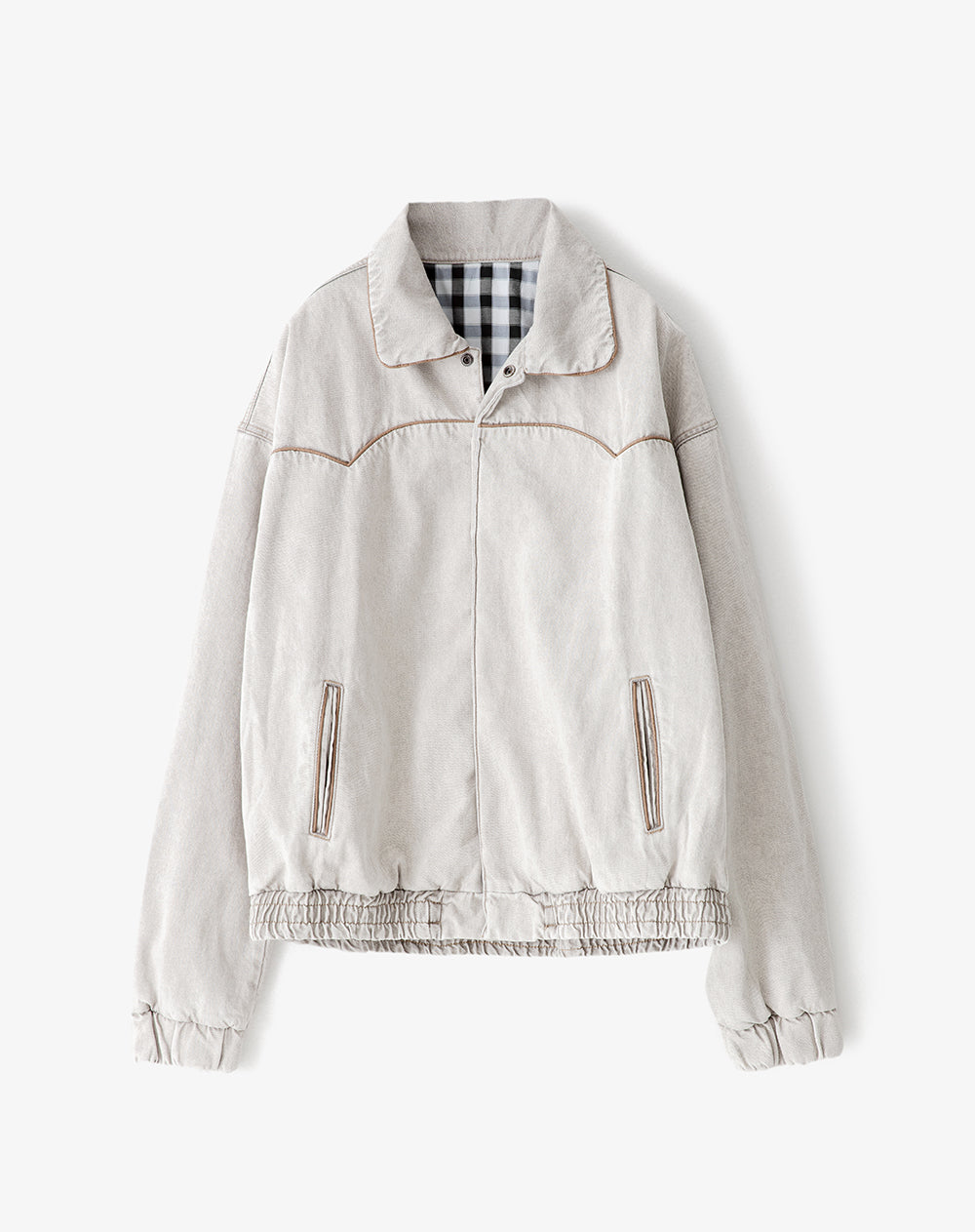 Chaqueta denim oversize gris hombre