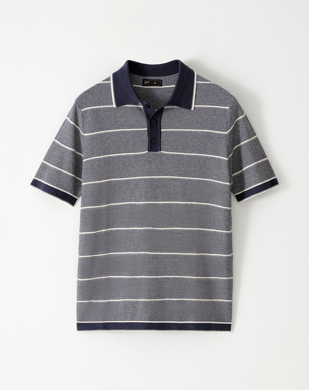 Polo regular fit manga corta azul con rayas