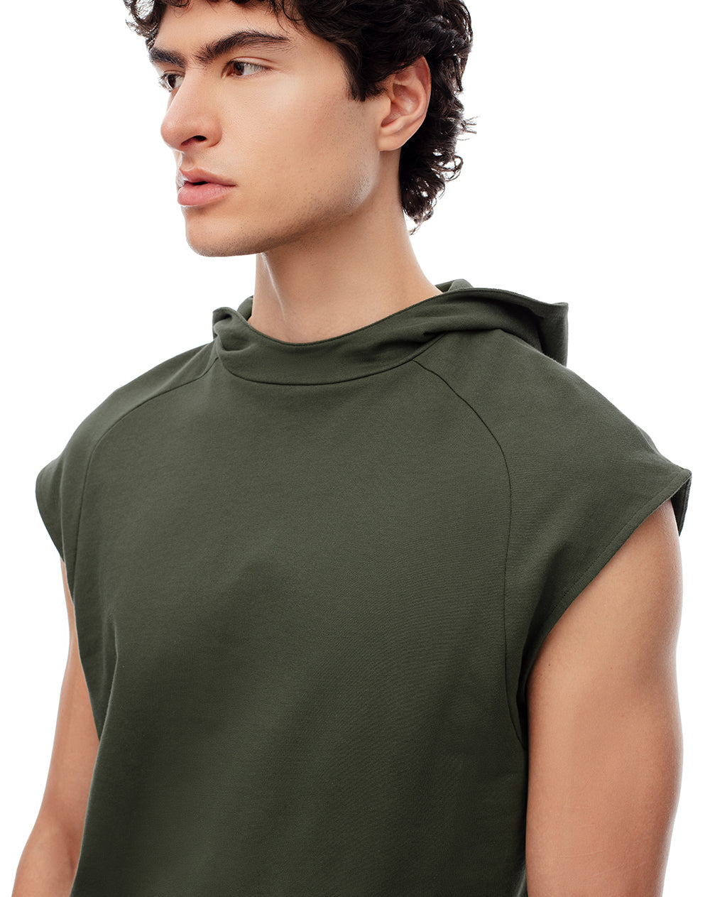 Chaleco relax oversize algodón verde hombre