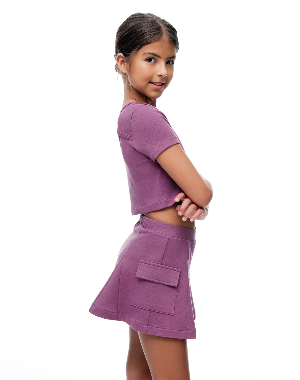 Short pantaloneta morado niña