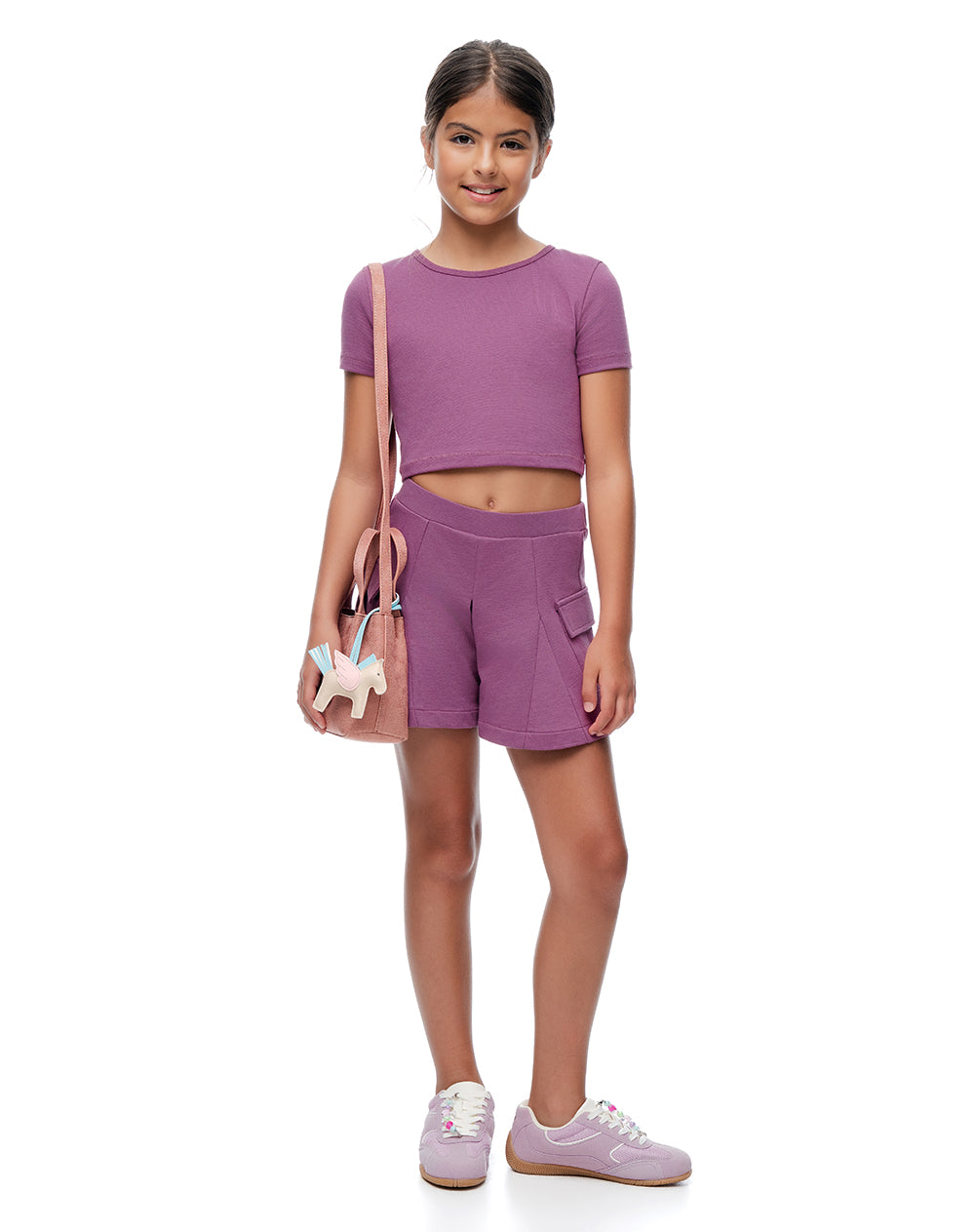 Short pantaloneta morado niña