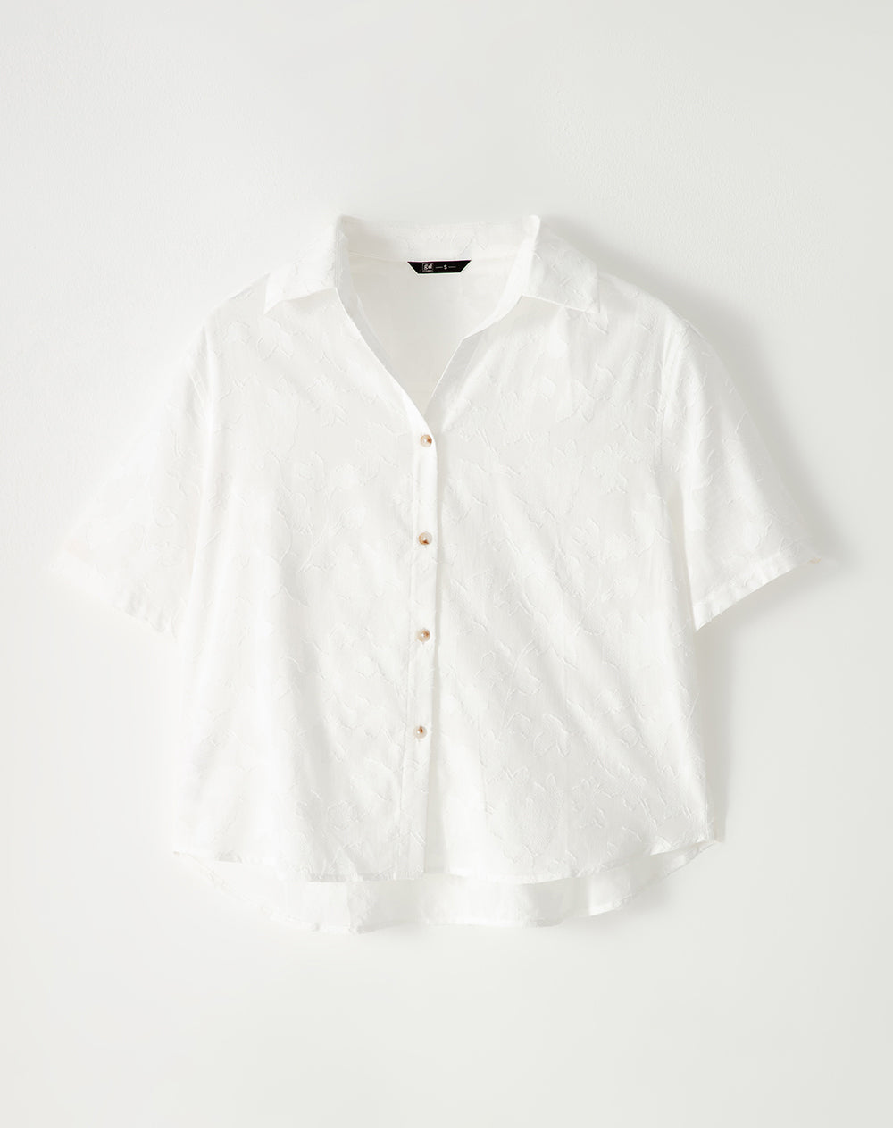 Camisa loose fit manga corta habana