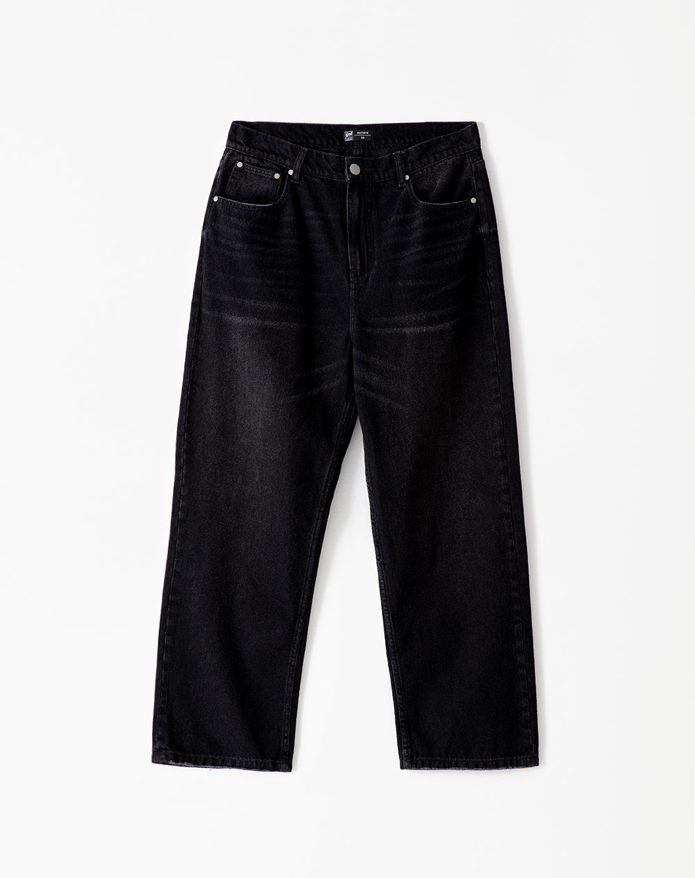 Jean oversized fit tiro medio denim negro
