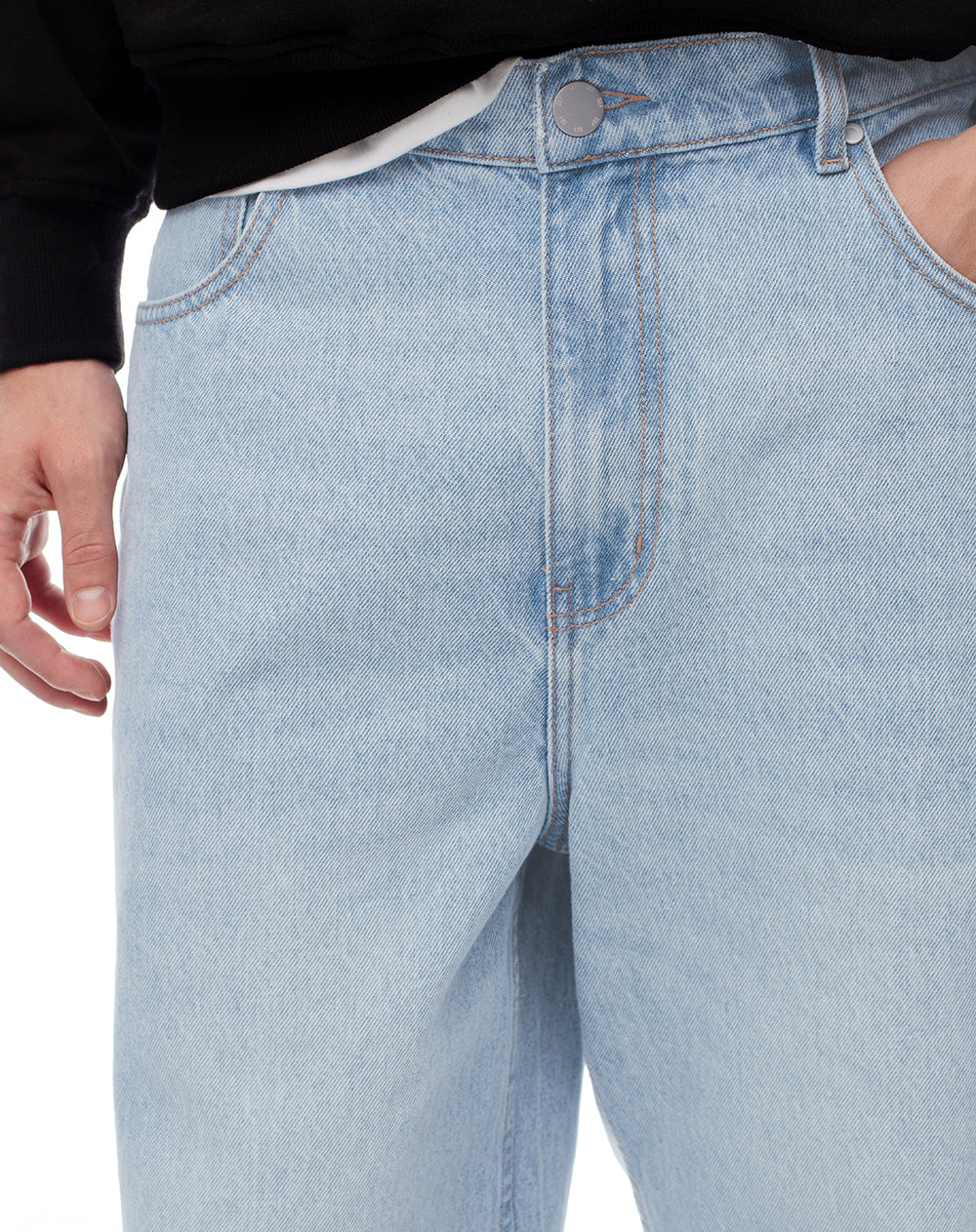 Jean oversized fit tiro medio indigo claro