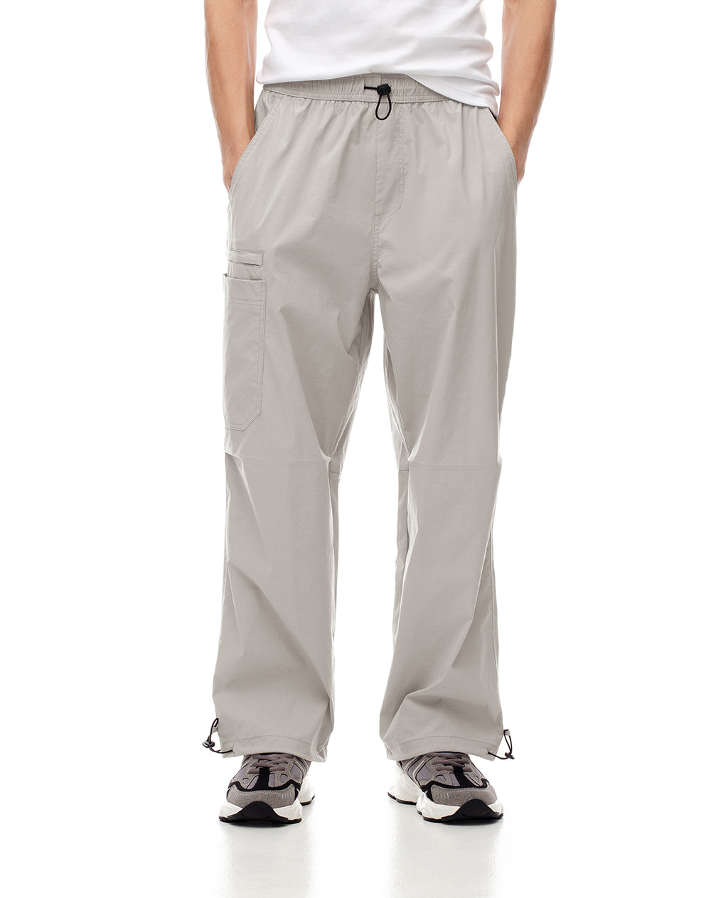 Pantalón loose fit tiro medio taupe
