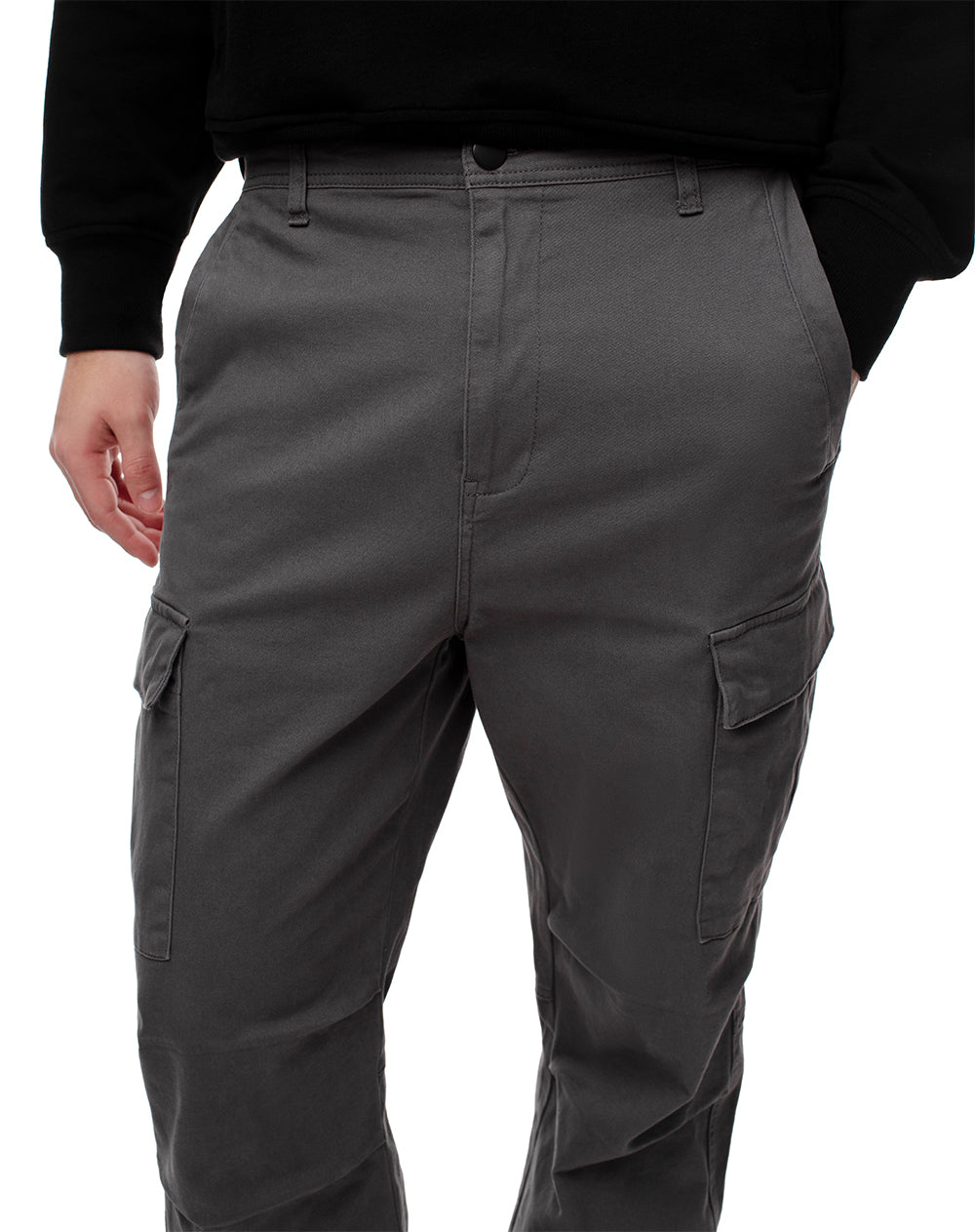 Cargo regular fit tiro medio gris