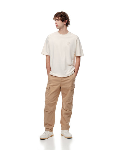 Pantalón regular fit tiro medio habano