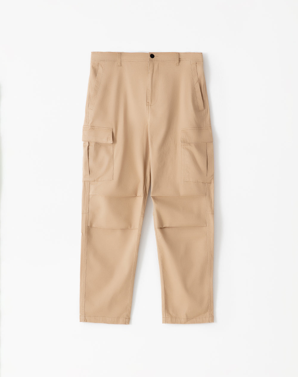 Pantalón regular fit tiro medio habano