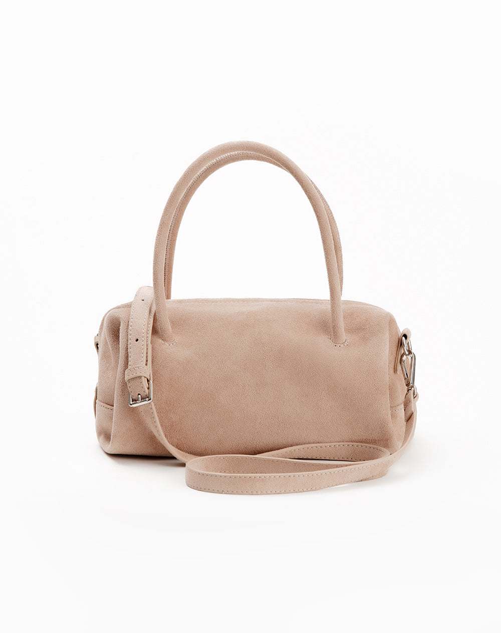 Bolso de mano tipo gamuza café mujer