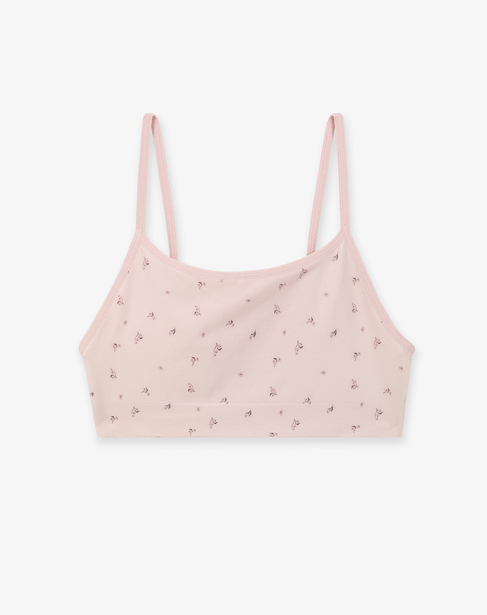 Top en tiras delgadas soporte medio rosado estampado