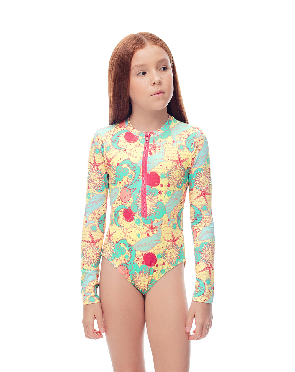 Vestido de baño crema estampado