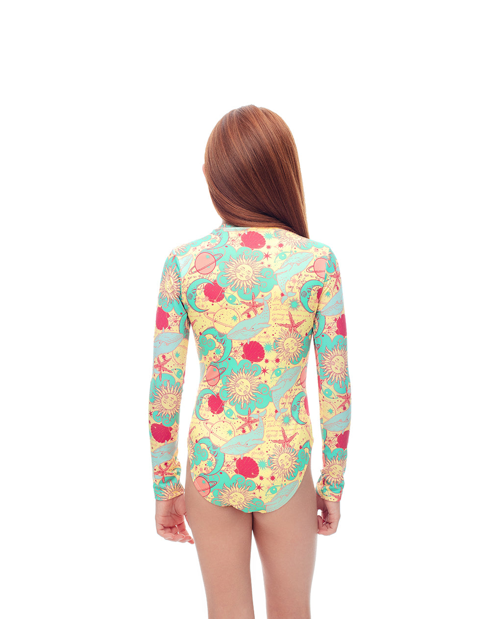 Vestido de baño crema estampado
