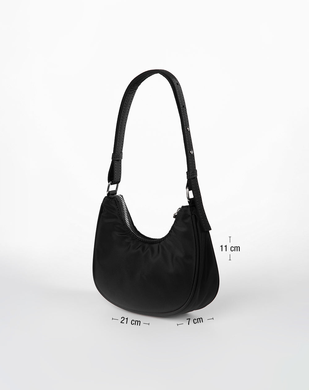 Bolso tipo baguette negro niña