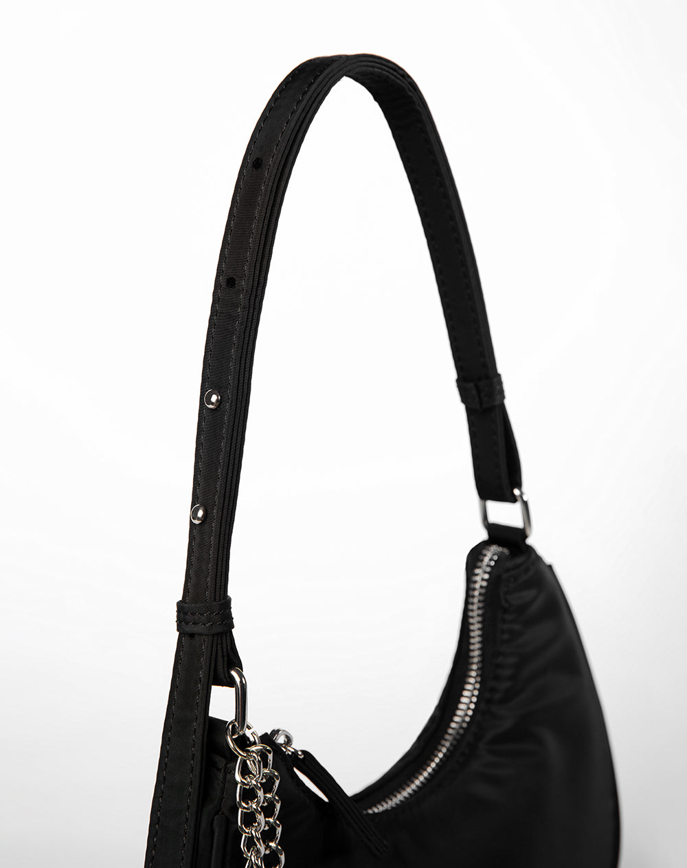 Bolso tipo baguette negro niña