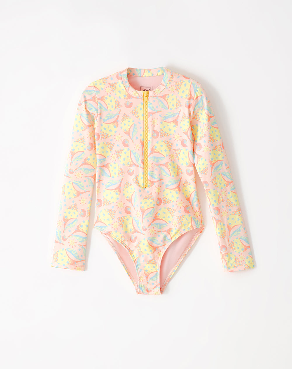 Vestido de baño amarillo estampado