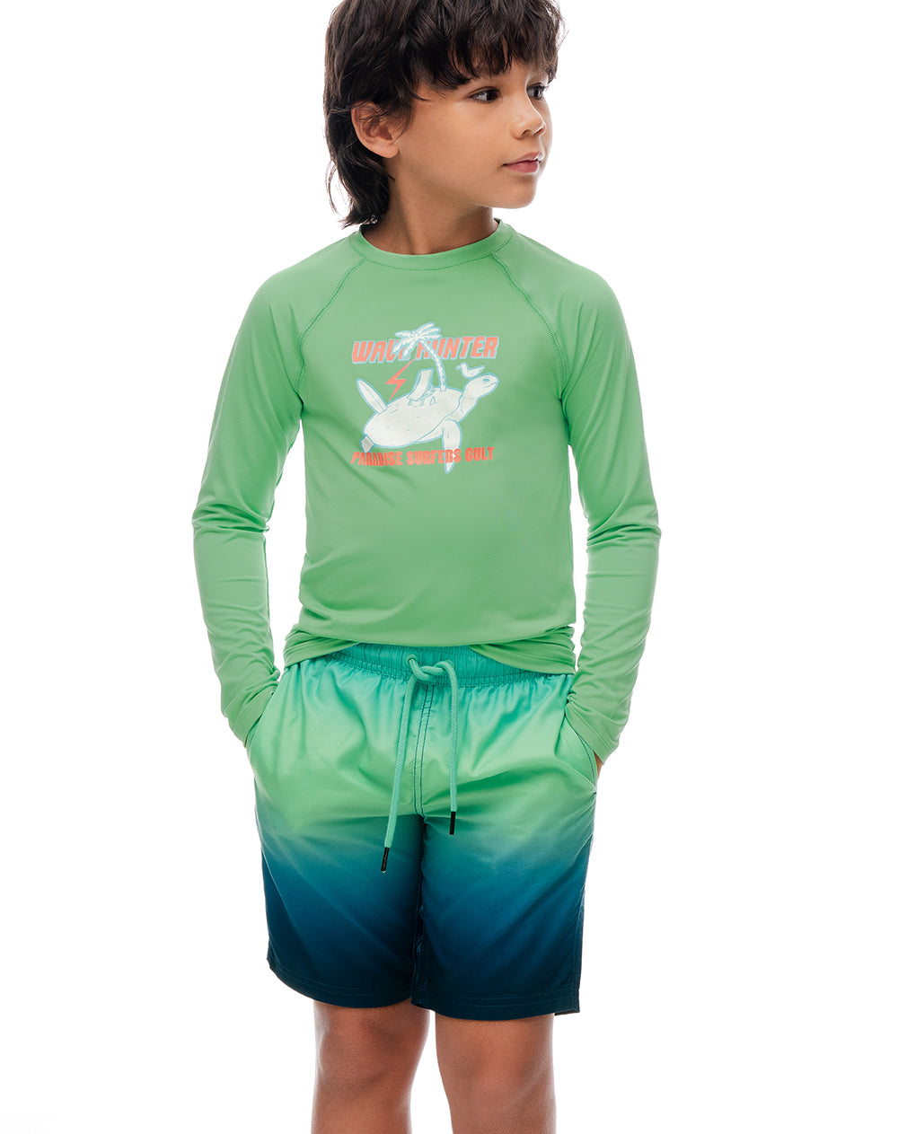 Short pantaloneta azul estampado niño