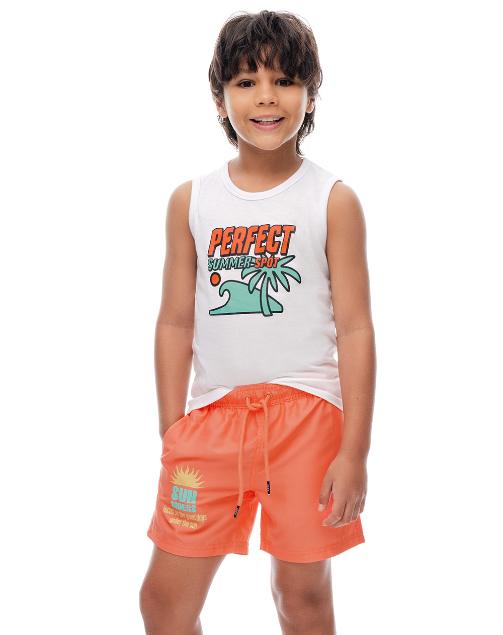 Short pantaloneta coral niño