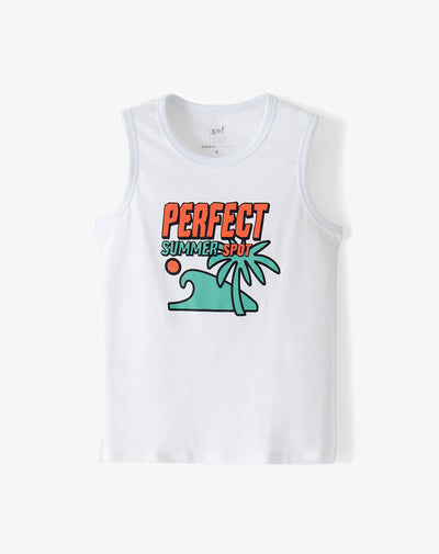 Camiseta regular blanca niño