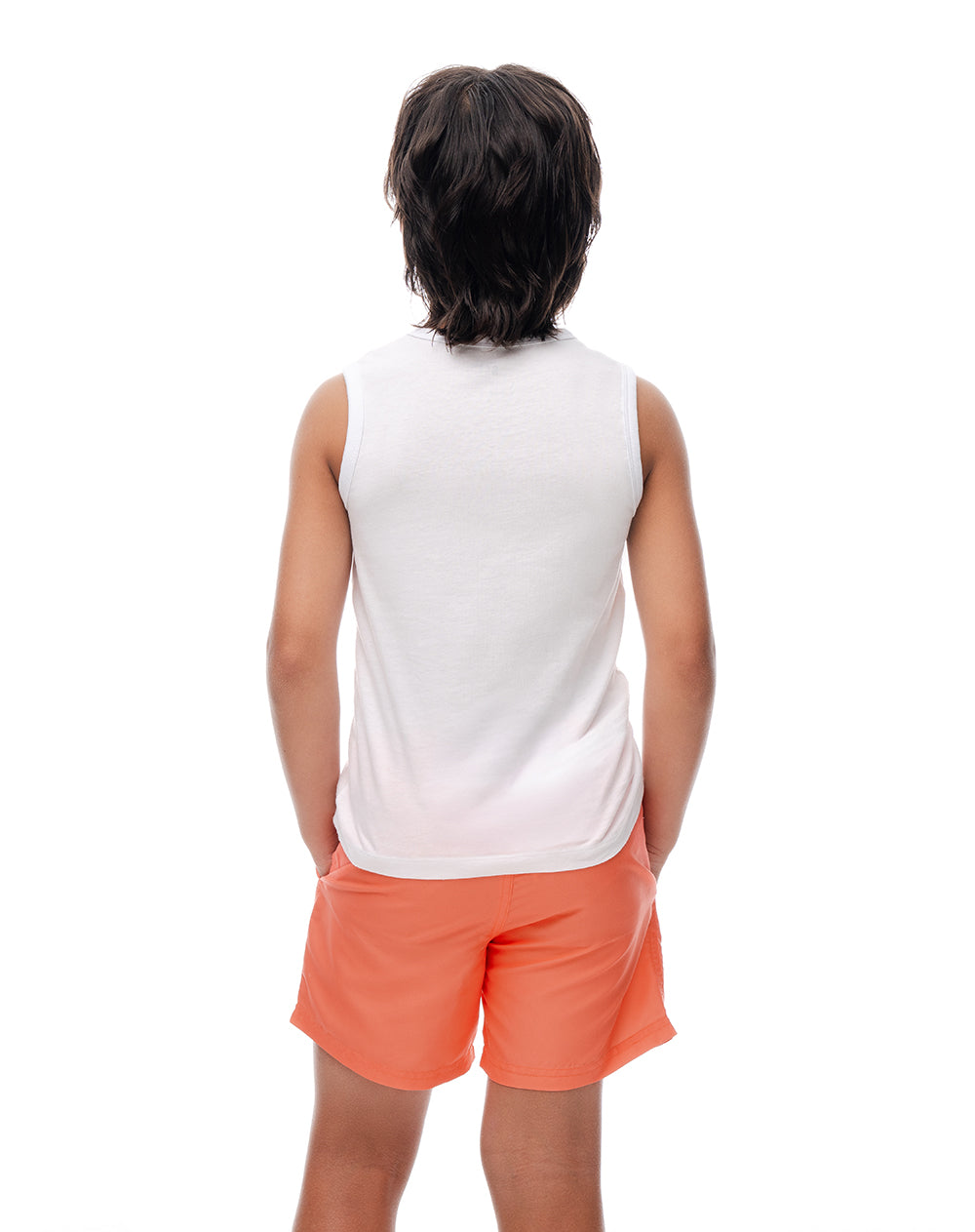 Camiseta regular blanca niño