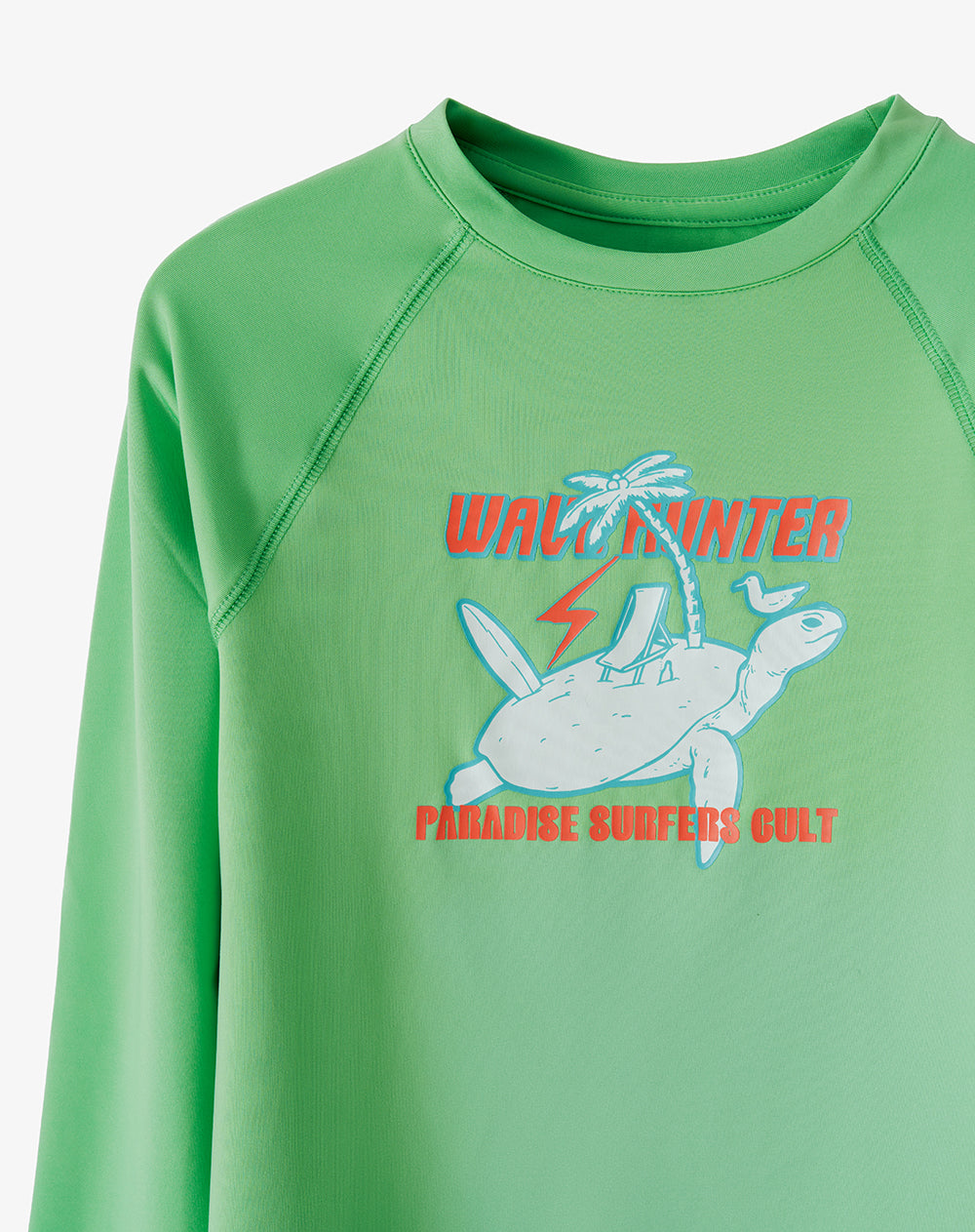 Camiseta regular manga larga verde niño