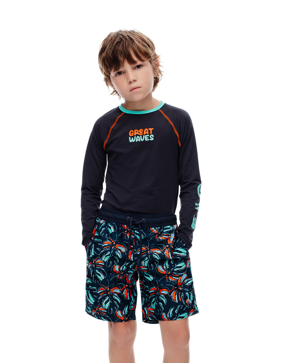 Pantaloneta azul estampado