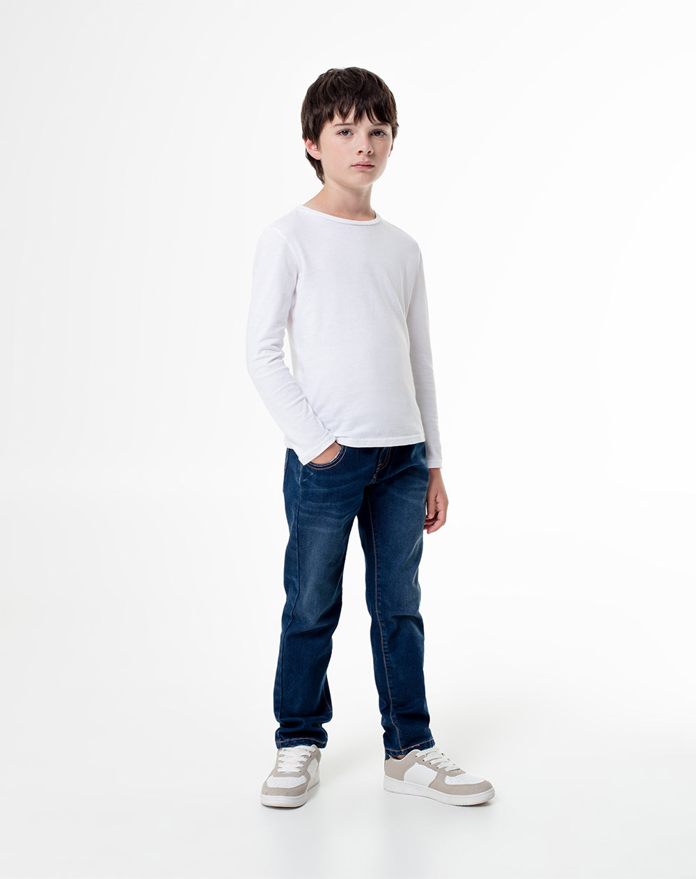 Jean Beri slim fit tiro medio indigo