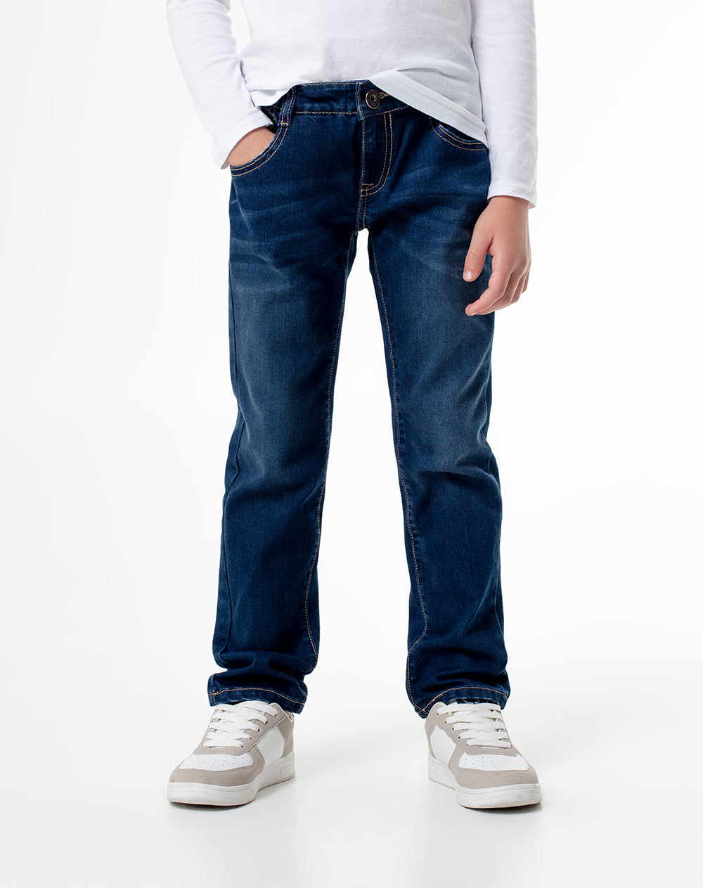Jean Beri slim fit tiro medio indigo