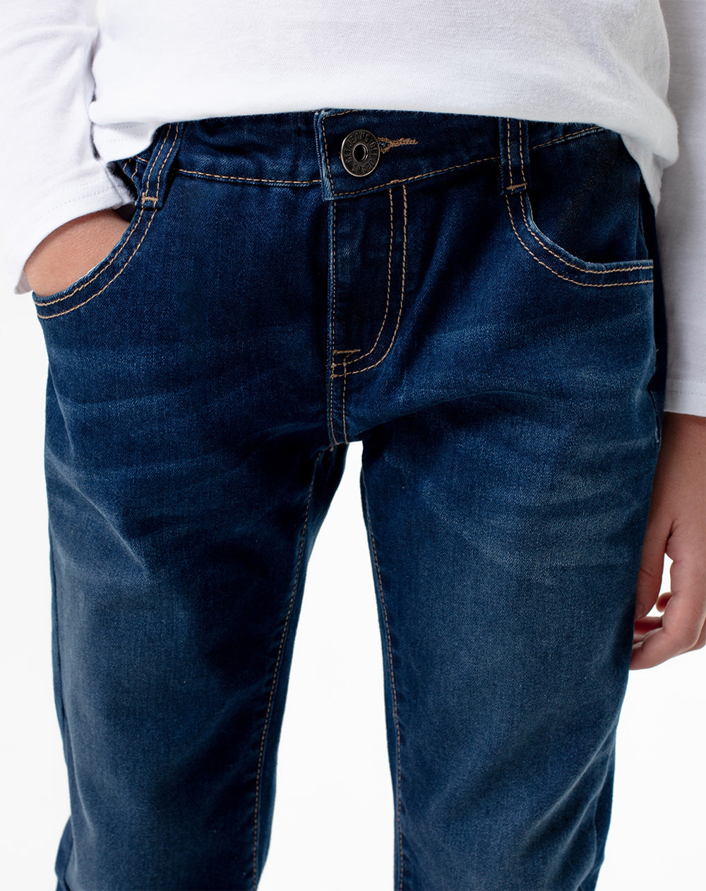 Jean Beri slim fit tiro medio indigo