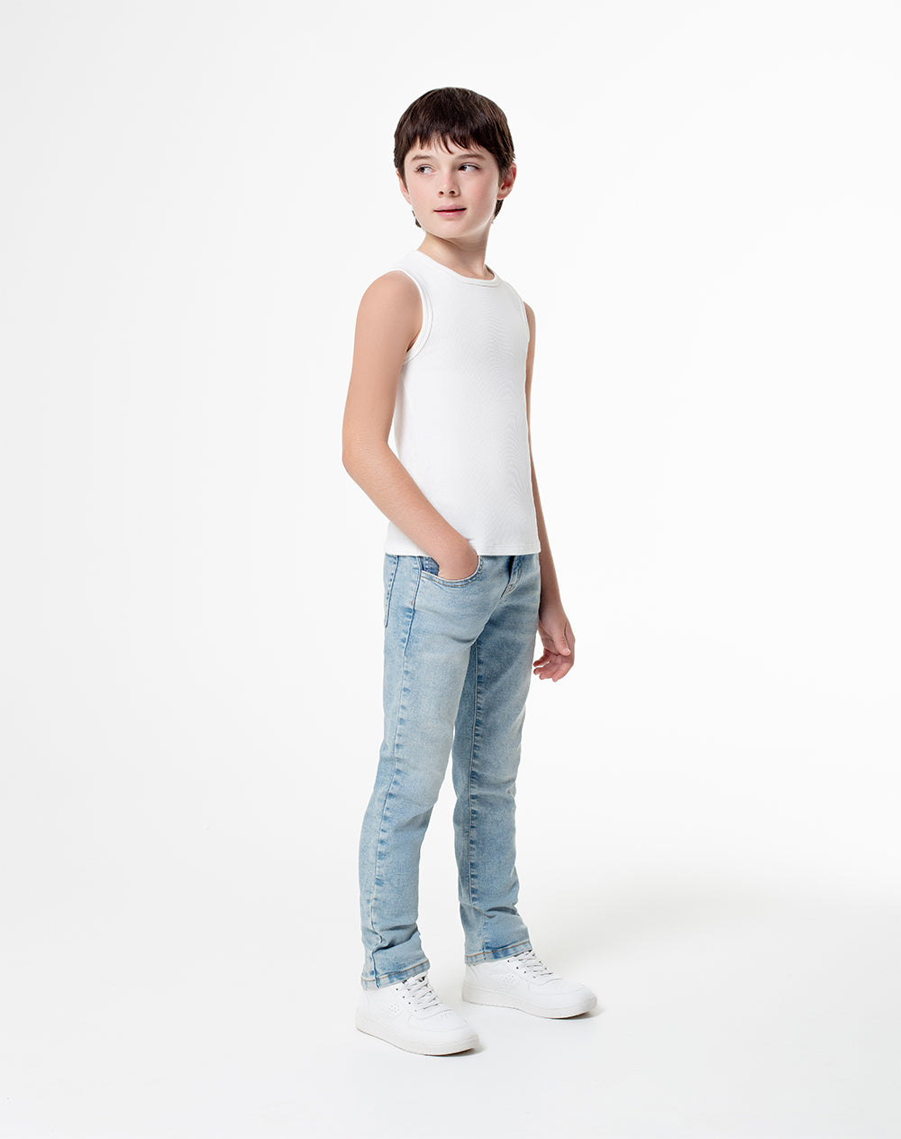 Jean Beri slim fit tiro medio indigo