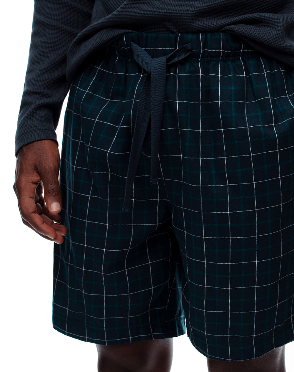 Bermuda regular fit azul con cuadros