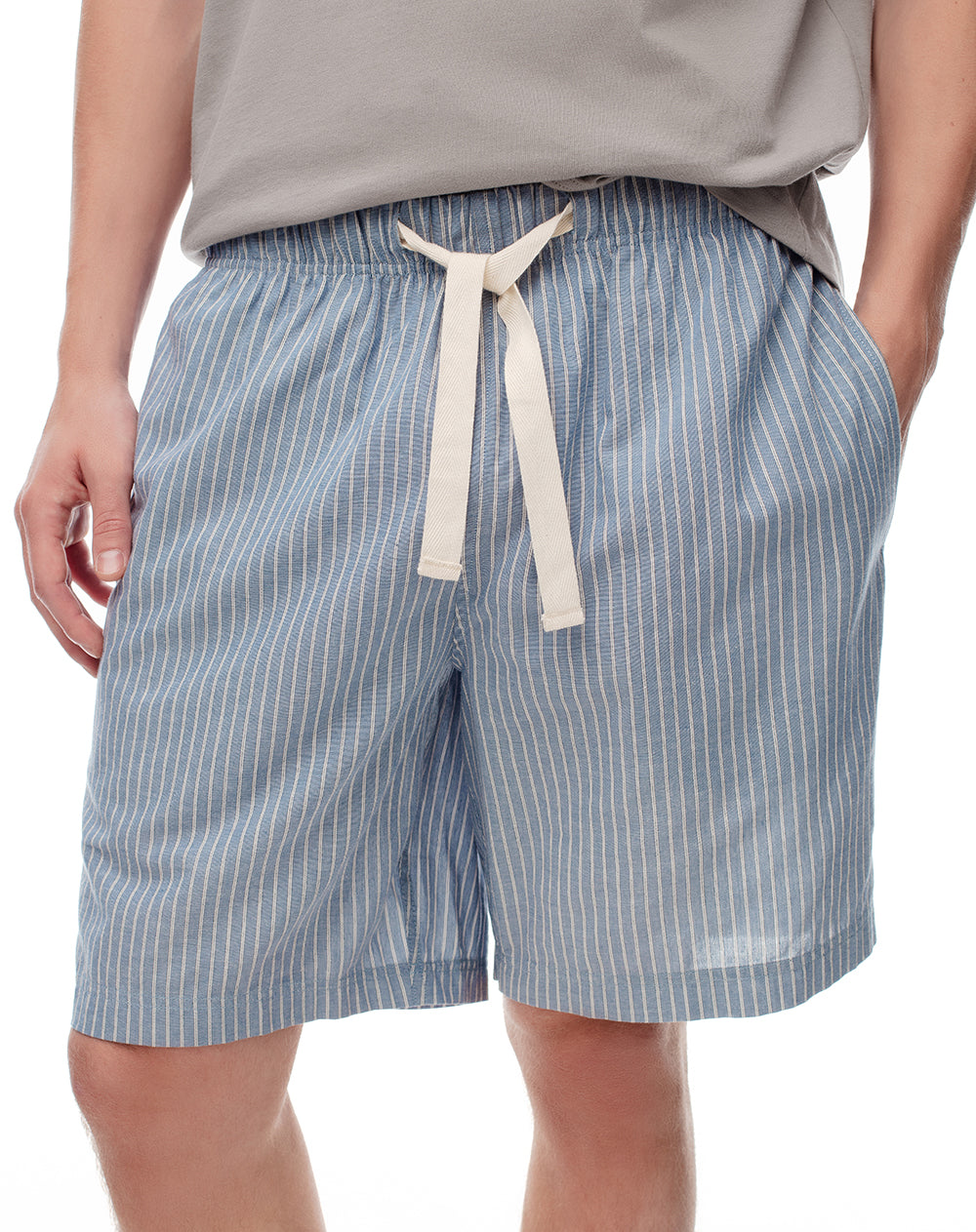 Bermuda de pijama hombre algodón rayas
