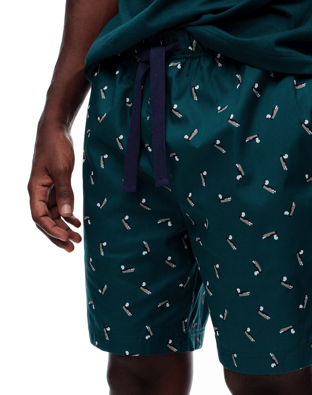 Bermuda regular fit verde estampada