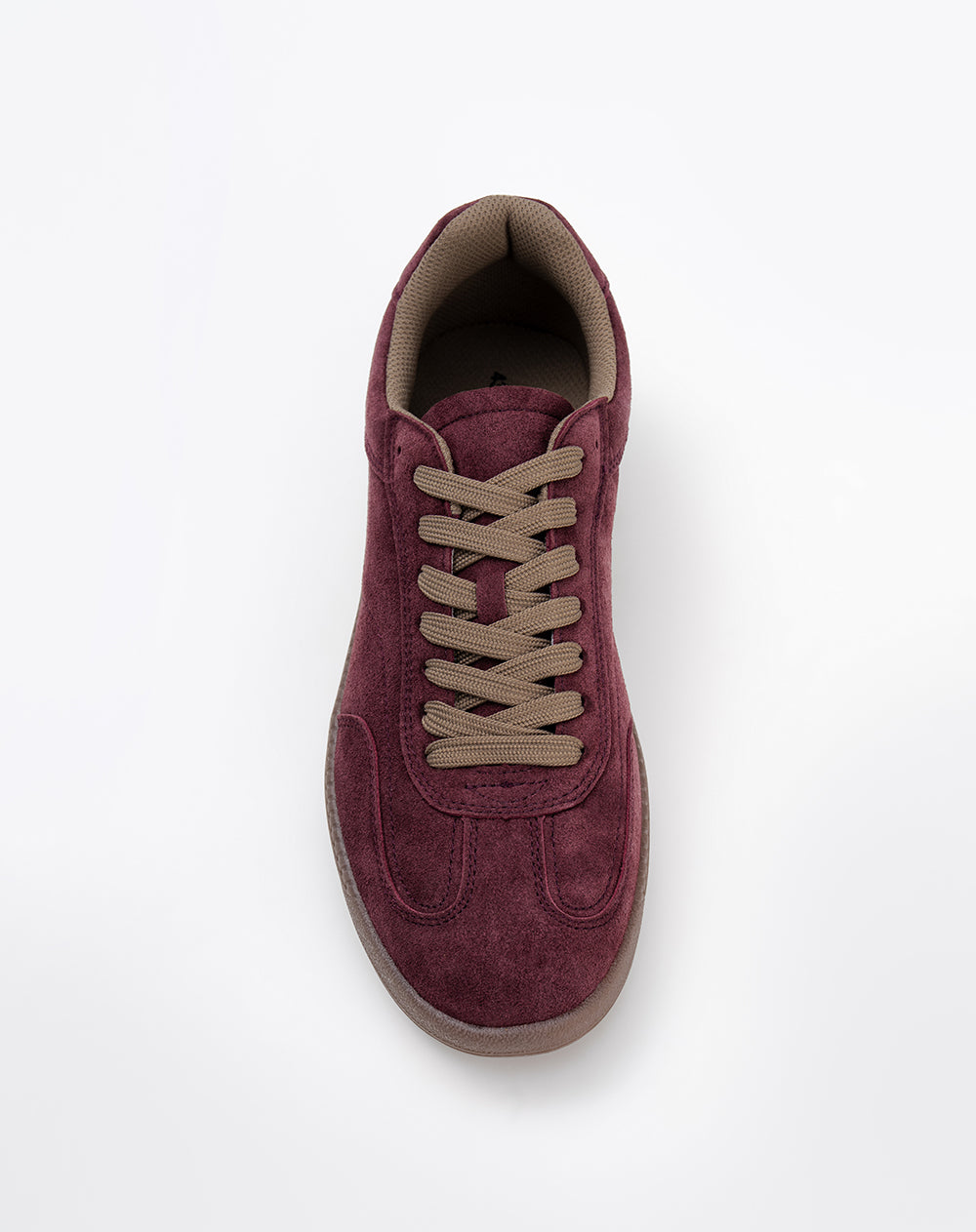 Tenis casuales tipo gamuza vinotinto hombre