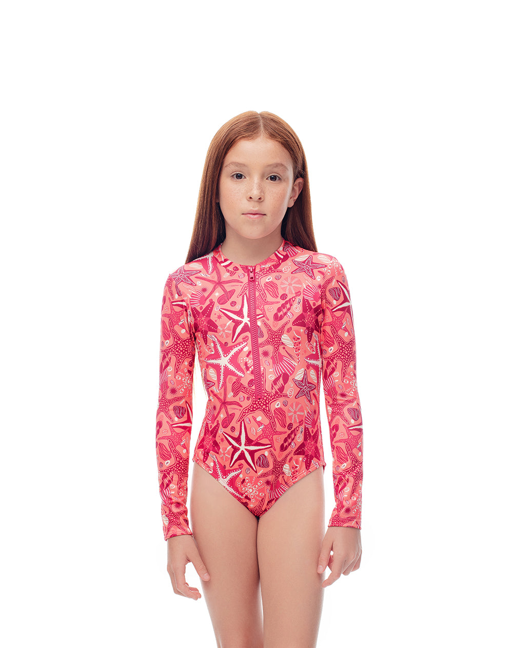 Vestido de baño naranja estampado