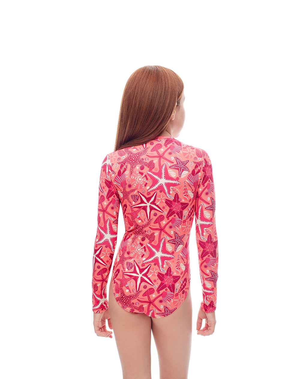 Vestido de baño naranja estampado