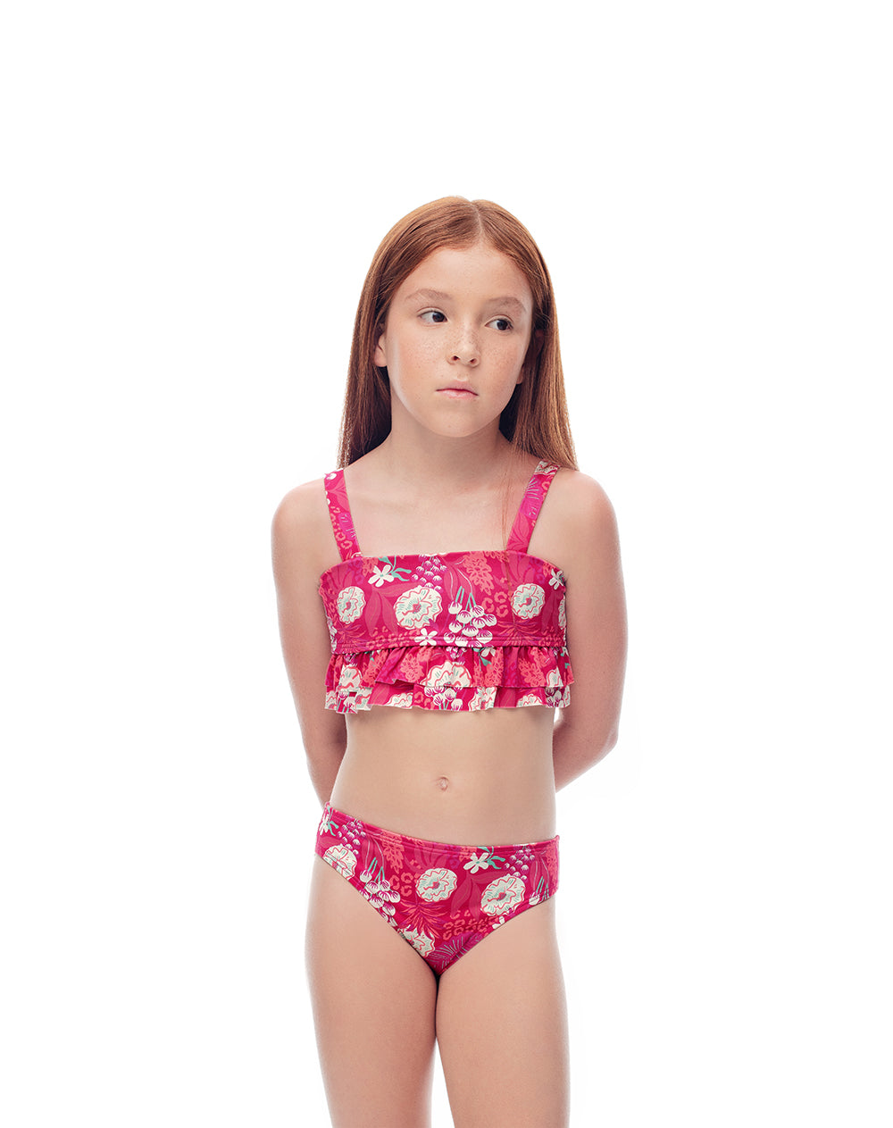 Vestido de baño rosado estampado